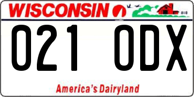 WI license plate 021ODX