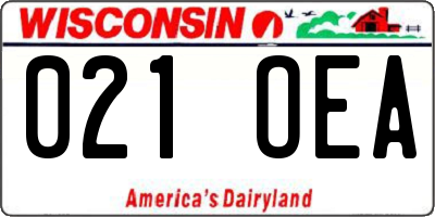 WI license plate 021OEA