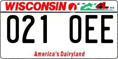 WI license plate 021OEE