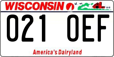 WI license plate 021OEF
