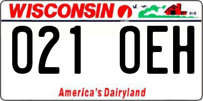 WI license plate 021OEH