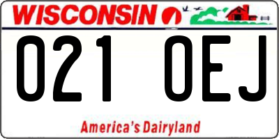 WI license plate 021OEJ