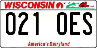 WI license plate 021OES