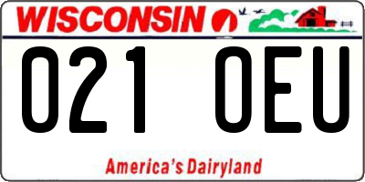 WI license plate 021OEU