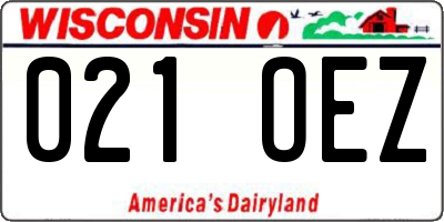 WI license plate 021OEZ