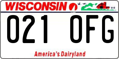 WI license plate 021OFG