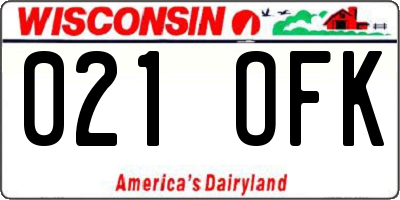 WI license plate 021OFK