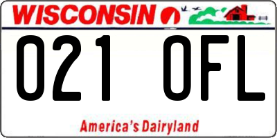 WI license plate 021OFL
