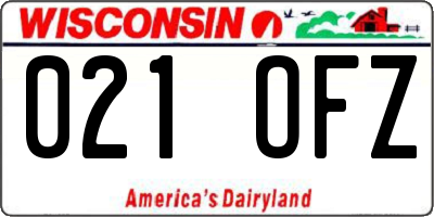 WI license plate 021OFZ