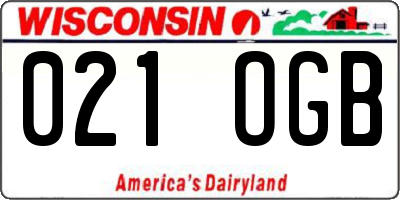 WI license plate 021OGB