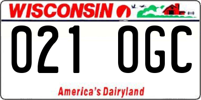 WI license plate 021OGC