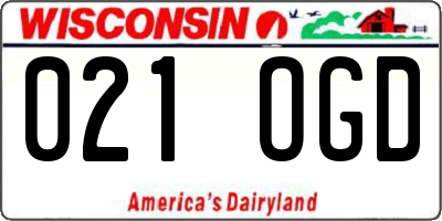 WI license plate 021OGD