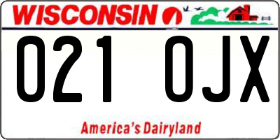 WI license plate 021OJX