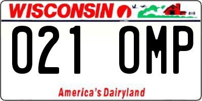 WI license plate 021OMP