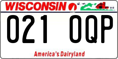 WI license plate 021OQP