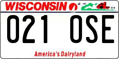 WI license plate 021OSE