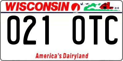 WI license plate 021OTC