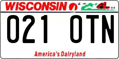 WI license plate 021OTN