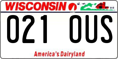 WI license plate 021OUS