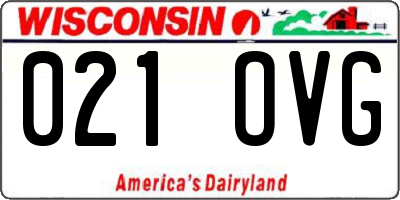 WI license plate 021OVG