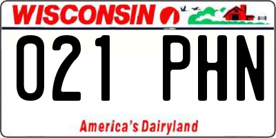 WI license plate 021PHN