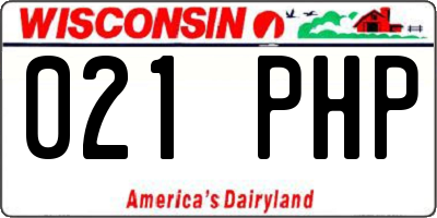 WI license plate 021PHP