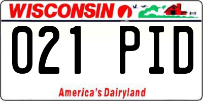 WI license plate 021PID
