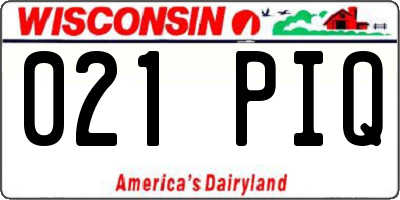 WI license plate 021PIQ