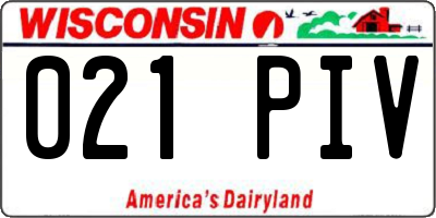 WI license plate 021PIV