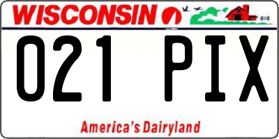 WI license plate 021PIX