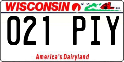WI license plate 021PIY