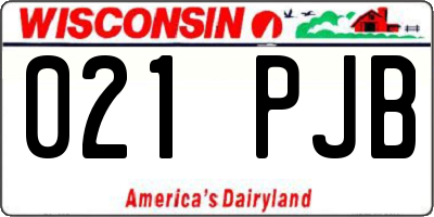 WI license plate 021PJB