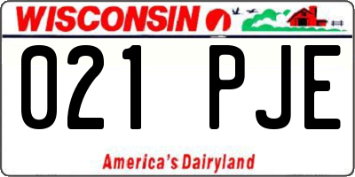 WI license plate 021PJE