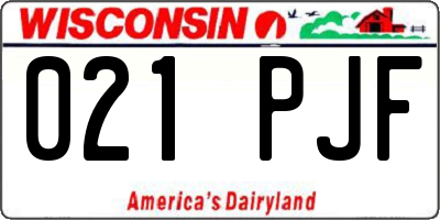 WI license plate 021PJF