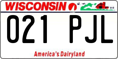 WI license plate 021PJL