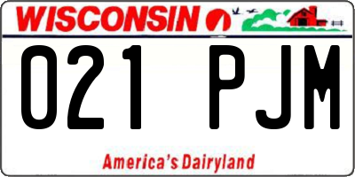 WI license plate 021PJM