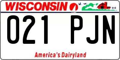 WI license plate 021PJN