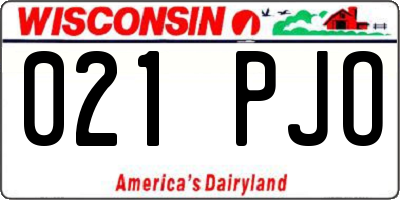 WI license plate 021PJO
