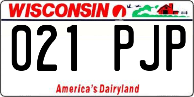 WI license plate 021PJP