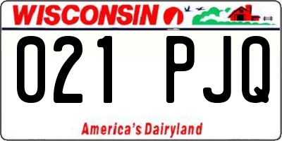 WI license plate 021PJQ