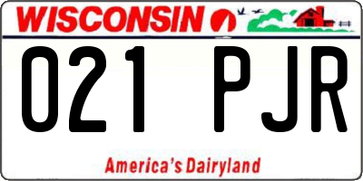 WI license plate 021PJR