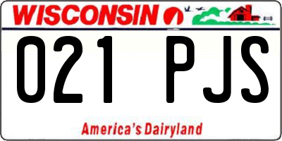 WI license plate 021PJS