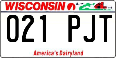 WI license plate 021PJT