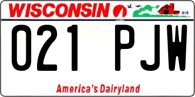 WI license plate 021PJW