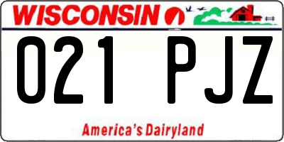 WI license plate 021PJZ