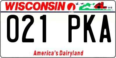 WI license plate 021PKA