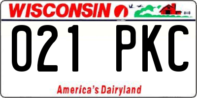 WI license plate 021PKC