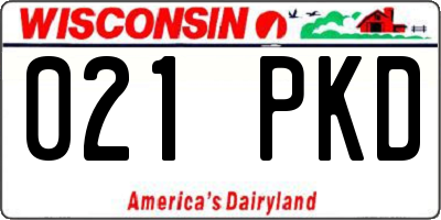 WI license plate 021PKD