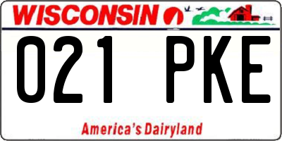 WI license plate 021PKE