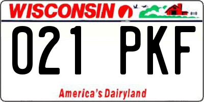 WI license plate 021PKF